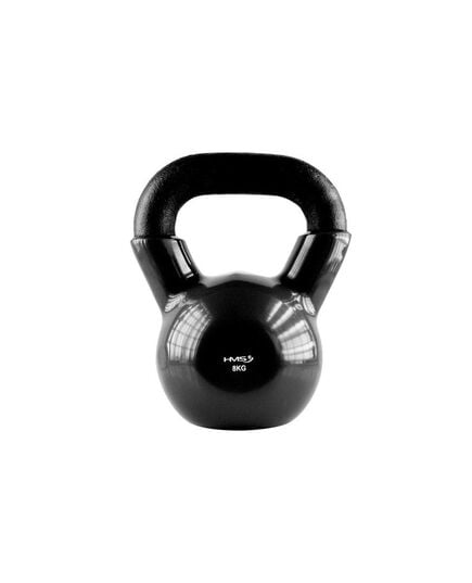 HMS KNV kettlebell do ćwiczeń hantla treningowa pokryta winylem 4kg czarny, Waga: 8 kg